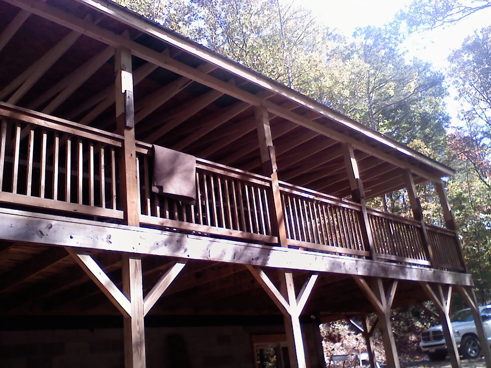Timber framing under a new elevated porch and deck — Roof Leak Repair in Wilburton by Roofing Brothers